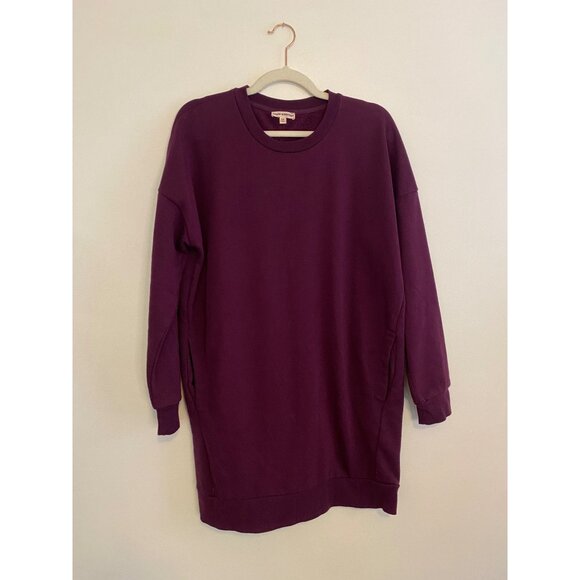 Zenana Outfitters Longline Purple Sweatshirt With Pockets Size S/M - Picture 1 of 6